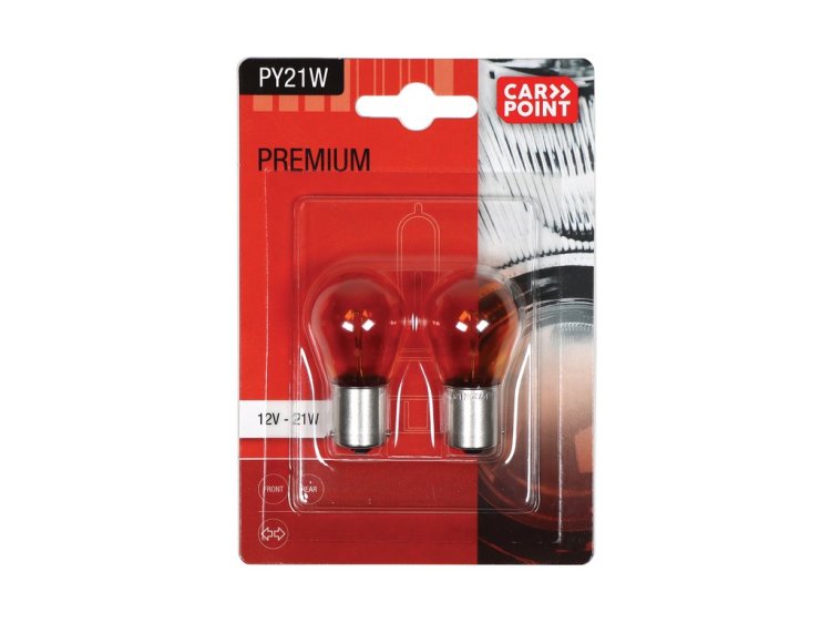 Carpoint Premium Autolampen 12V PY21W 2 Stuks