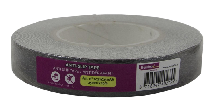 Antislip tape 25mm 10mtr Zwart