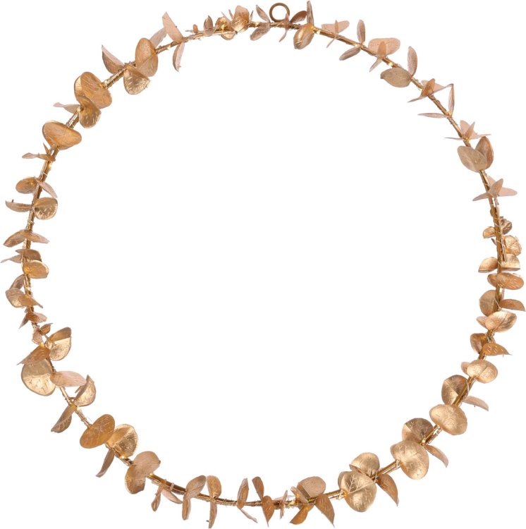 Hangdecoratie Eucalyptus Krans met LED - 40cm - Goud