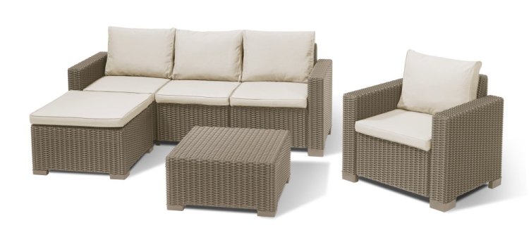 Allibert Moorea loungeset cappuccino - 4-persoons