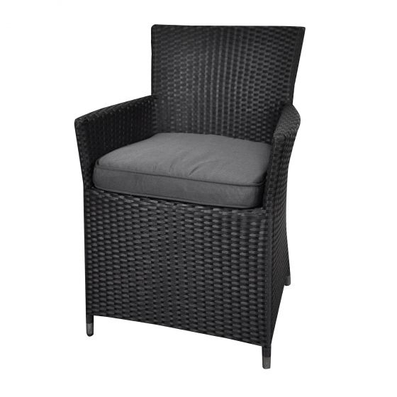 Tuinstoel Wicker Samos Zwart Heuts Nl