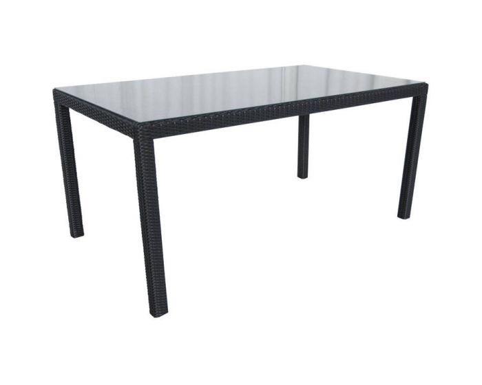 mode Mitt Het pad Tuintafel Wicker "Samos" 160 x 90 - Zwart | Heuts