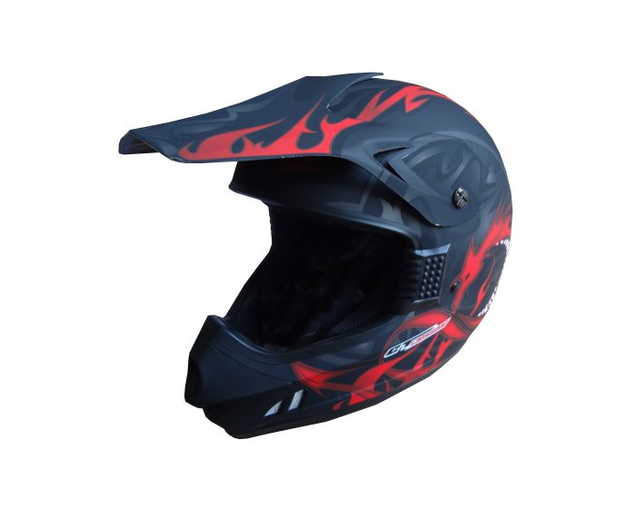 Nadruk multifunctioneel kas Crosshelm roodzwart - Maat M - Koop uw Motorhelm extra voordelig in onze  webshop