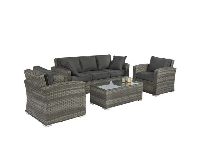 Canberra knal Uiterlijk Wicker loungeset zithoek "Cairo" - Elegant donkergrijs - Pure Garden &  Living | Heuts