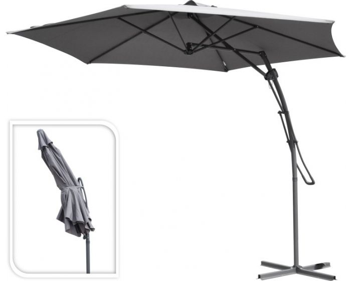 goochelaar Symmetrie Filosofisch Hangparasol Push Up Ø380cm Lichtgrijs | Zonwering | Heuts.nl