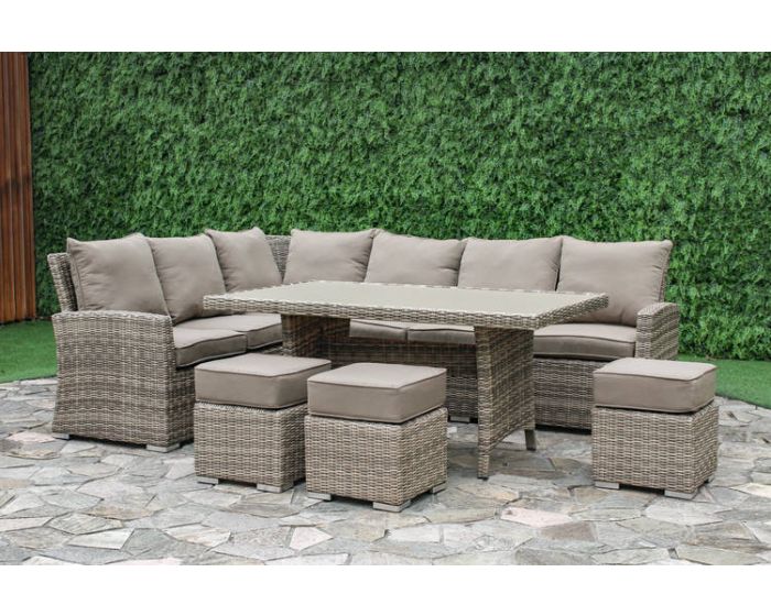 Knipoog kassa Notebook Hoekbank loungeset wicker "Monaco" Cappucino beige - Pure Garden & Living |  Heuts