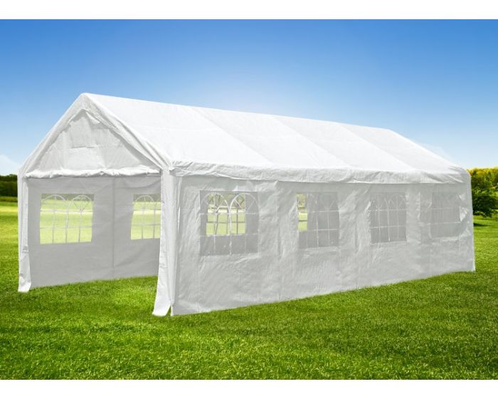 Partytent feesttent 4x8 m tuinpaviljoen -tent PVC 700 N zeil in donkergroen waterdicht