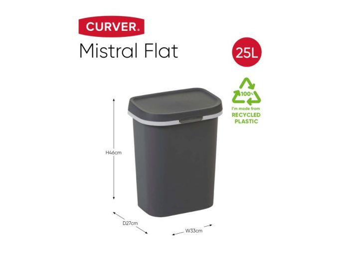 Illustreren Tablet sextant Curver Mistral Flat afvalbak 25L | Heuts Curver