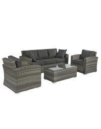 Zithoek "Cairo" Wicker loungeset - Elegant donkergrijs  - Pure Garden & Living