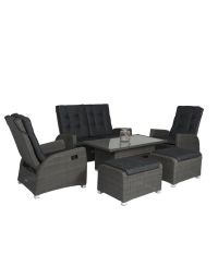 Wicker Relax Dining & Loungeset "Ludo" - Antraciet - Pure Garden & Living