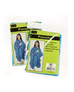 Poncho blauw luxe