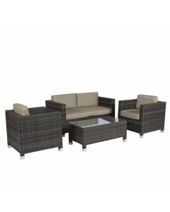 Zithoek "Bari" Loungeset wicker - Bruin - Pure Garden & Living