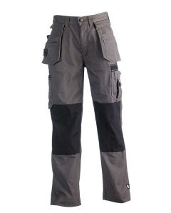 Herock Hercules multi-pocket werkbroek met afritsbare spijkerzakken grijs/zwart 44