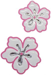 Hibiscus 3d chroom sticker