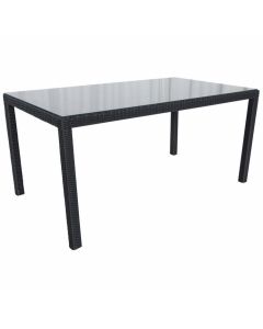 Tuintafel – wicker zwart 160x90 cm