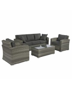 Zithoek "Cairo" Wicker loungeset - Elegant donkergrijs  - Pure Garden & Living