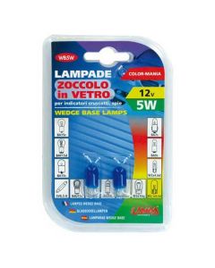 Verlichting T10 lamp 12V 5W blauw