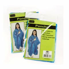 Poncho blauw luxe