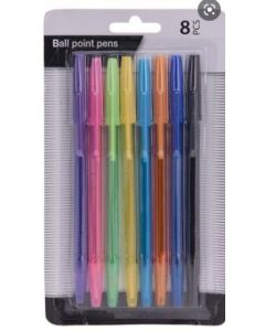 Balpen set 15cm van 8 verschillende kleuren