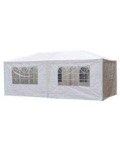 Partytent met zijwanden 3x6m PE 100 gr/m2 - wit