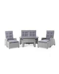 Wicker Loungeset "Ludo" - Grijs - Pure Garden & Living