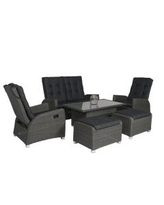 Wicker Relax Dining & Loungeset "Ludo" - Antraciet - Pure Garden & Living