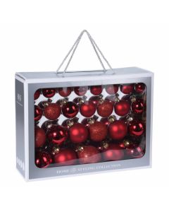 Kerstballen set 52 stuks Rood