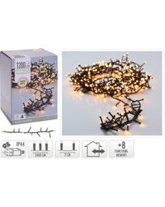 Kerstboomverlichting 1200 LED warm wit - 24 meter