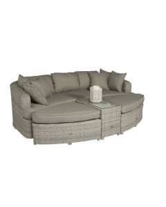 Lounge Eiland "Palma" Wicker Beige/Grijs - Pure Garden & Living