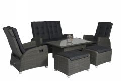Wicker Relax Dining & Loungeset "Ludo" - Antraciet - Pure Garden & Living