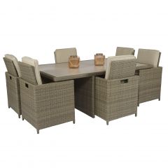 Heuts Dining loungeset "Cube XL" 6 personen wicker nature - Pure Garden & Living aanbieding Heuts Dining loungeset "Cube XL" 6 personen wicker nature - Pure Garden & Living aanbieding