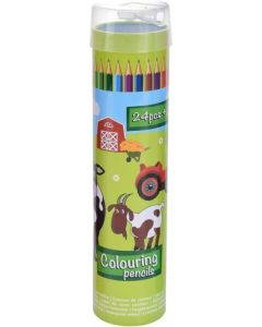 Kleurpotloden in koker 18 cm