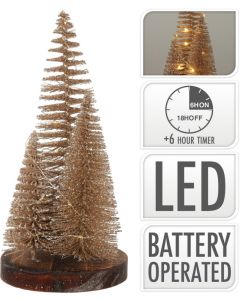 Kerstboomset 3stuks goud 30CM