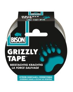 Bison Grizzly Tape Zilver 25m
