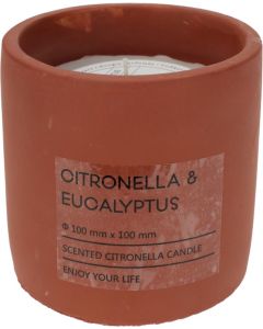 Citronella Kaars in Pot Terra