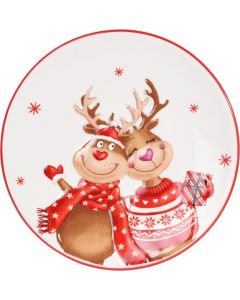 Kerst bord rendier design 20 cm