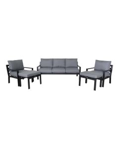 Dining Loungeset "Eva" - aluminium antraciet - Pure Garden & Living 