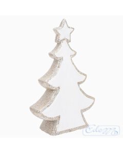 Kerstboom zilver glitter 23 cm
