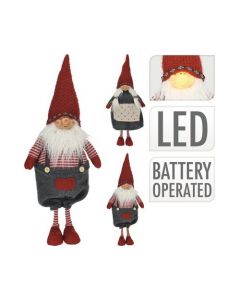Gnome met LED 61 cm Rood / Grijs