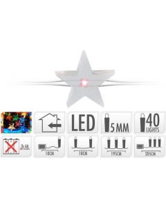 40 LEDS Multikleur Ster Kerstverlichting
