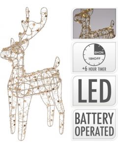 LED-verlichte rendier 24x37cm goud