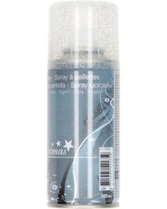 Glitterspray zilver 150 ml