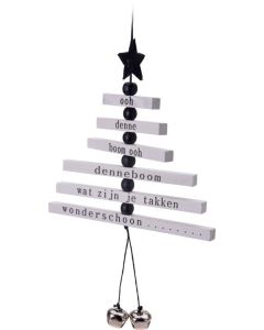Hangdeco hout wit 43 cm