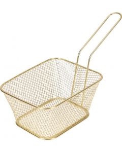 Mini Patat/Friet mandje Goud - medium