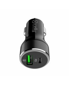 Celly auto lader usb + usb-c