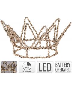 LED-verlichte decoratieve kroon 12cm goud