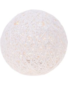 Decoratieve witte bal glitterbal met LED-verlichting 15cm