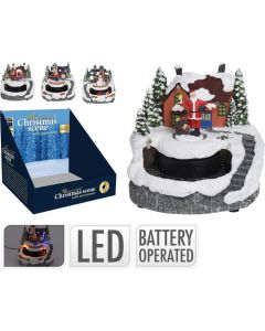 Kersttafereel met bewegende trein 13cm