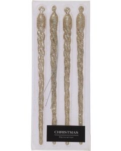 IJspegels 21cm 4 stuks goud