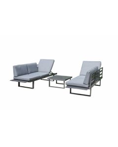 Loungebank "Mekka" grijs - aluminium